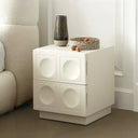Cubeo Bedside Table(Cream White)
